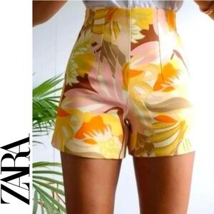 Zara Womens Retro Floral Print Casual High
Waist Shorts Size‎ S 100% Polyester